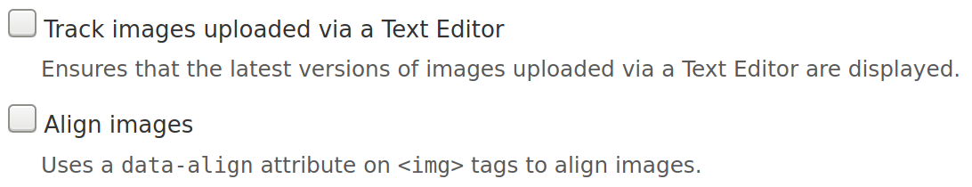 Drupal ckeditor tracking and alignment options