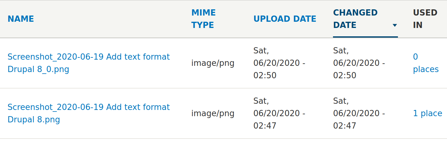 Drupal file listing