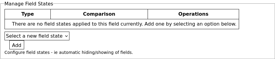 Form States UI field config
