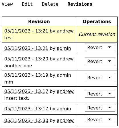 Revisions log