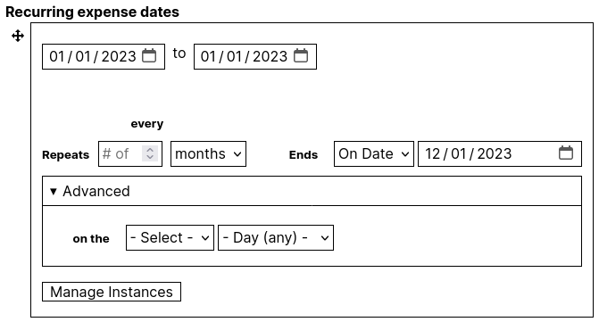 Smart date recurring field widget