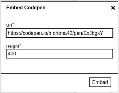 Codepen Embedded Content plugin for CKEditor